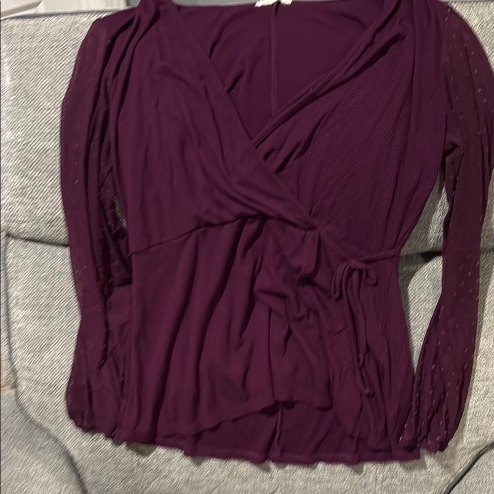 Women's Purple Wrap Top